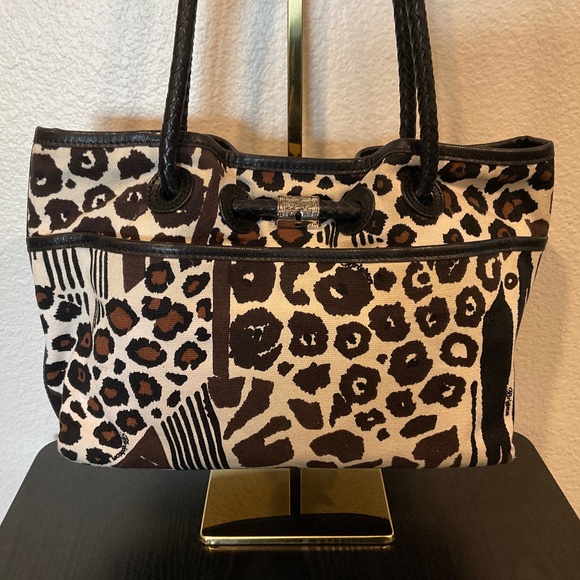 BRIGHTON  Animal Print Brown Black Braided Straps - Picture 6 of 15